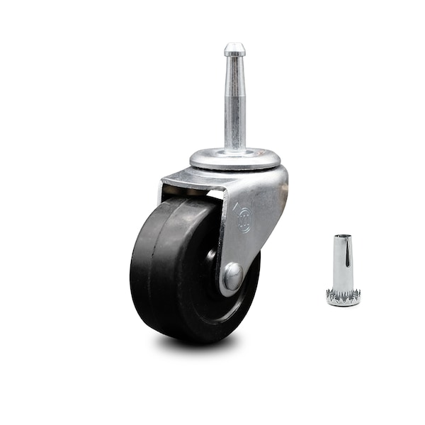 2 Inch Soft Rubber Wheel 5/16 Grip Neck Stem Caster